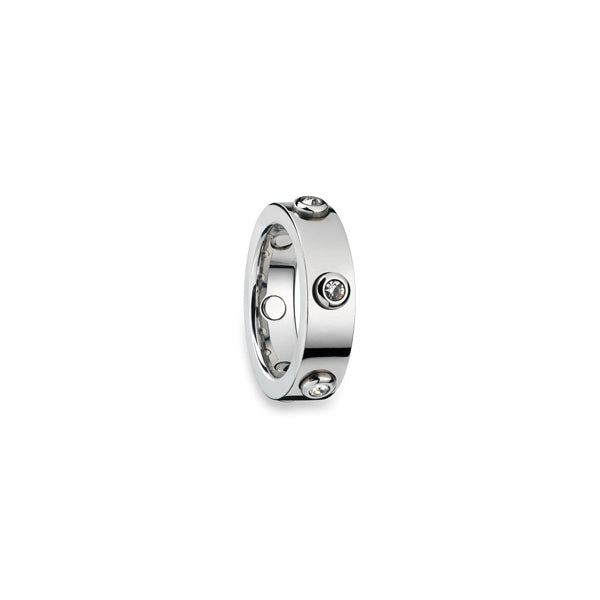 AN JEWELS JEWELRY Mod. AL.RWH01SC-8 modern silver ring with embedded stones