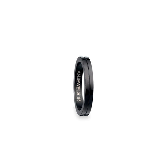 AN JEWELS JEWELRY Mod. AR.R1NS08BK-9 black ring with a sleek design