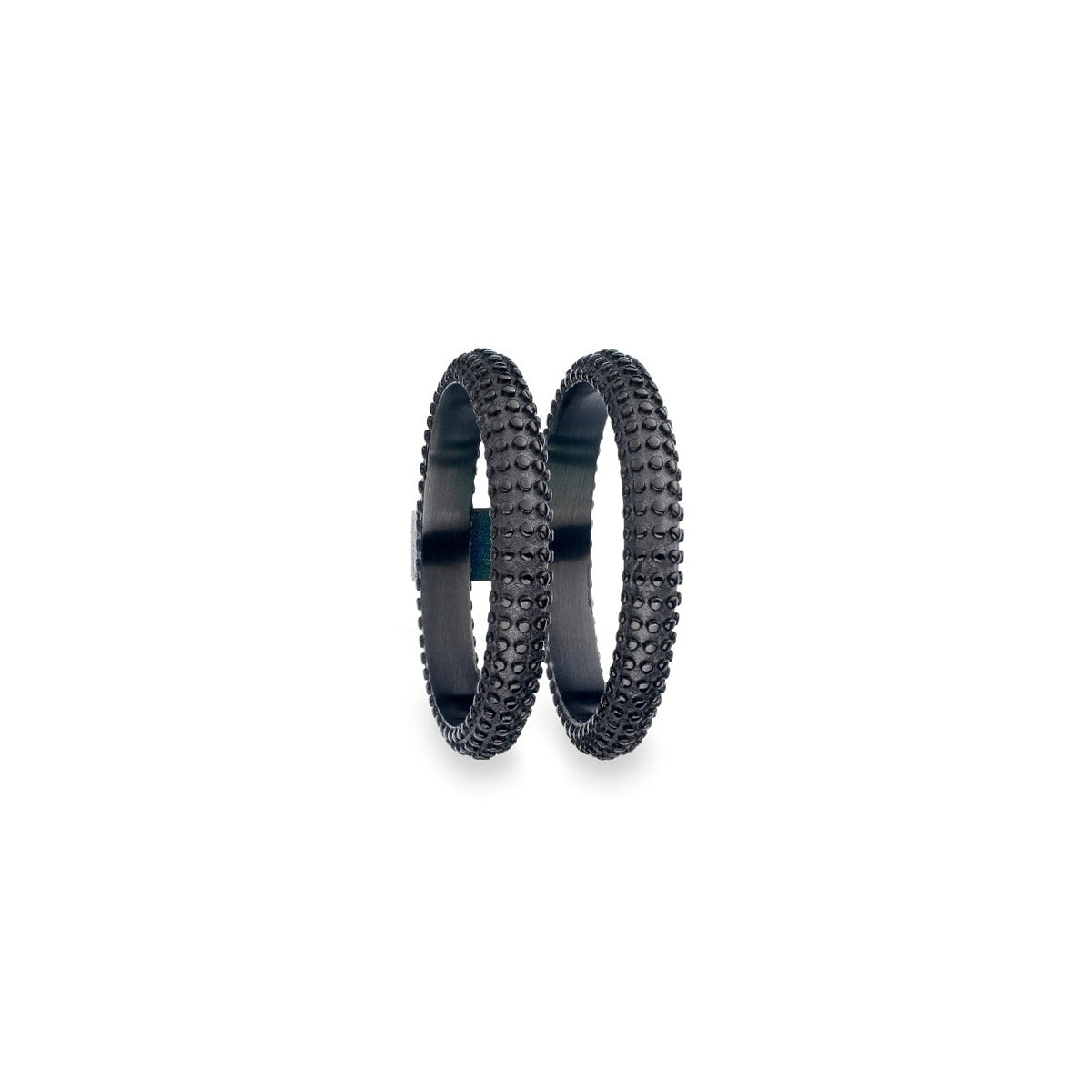 AN JEWELS JEWELRY Mod. AR.R2NS02BK-8 black rings with textured design, elegant and modern fashion accessory