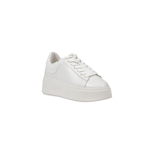 Alt Tag: ASH White Leather Sneaker for women, featuring calf leather and thermoplastic polyurethane composition, stylish and comfortable.