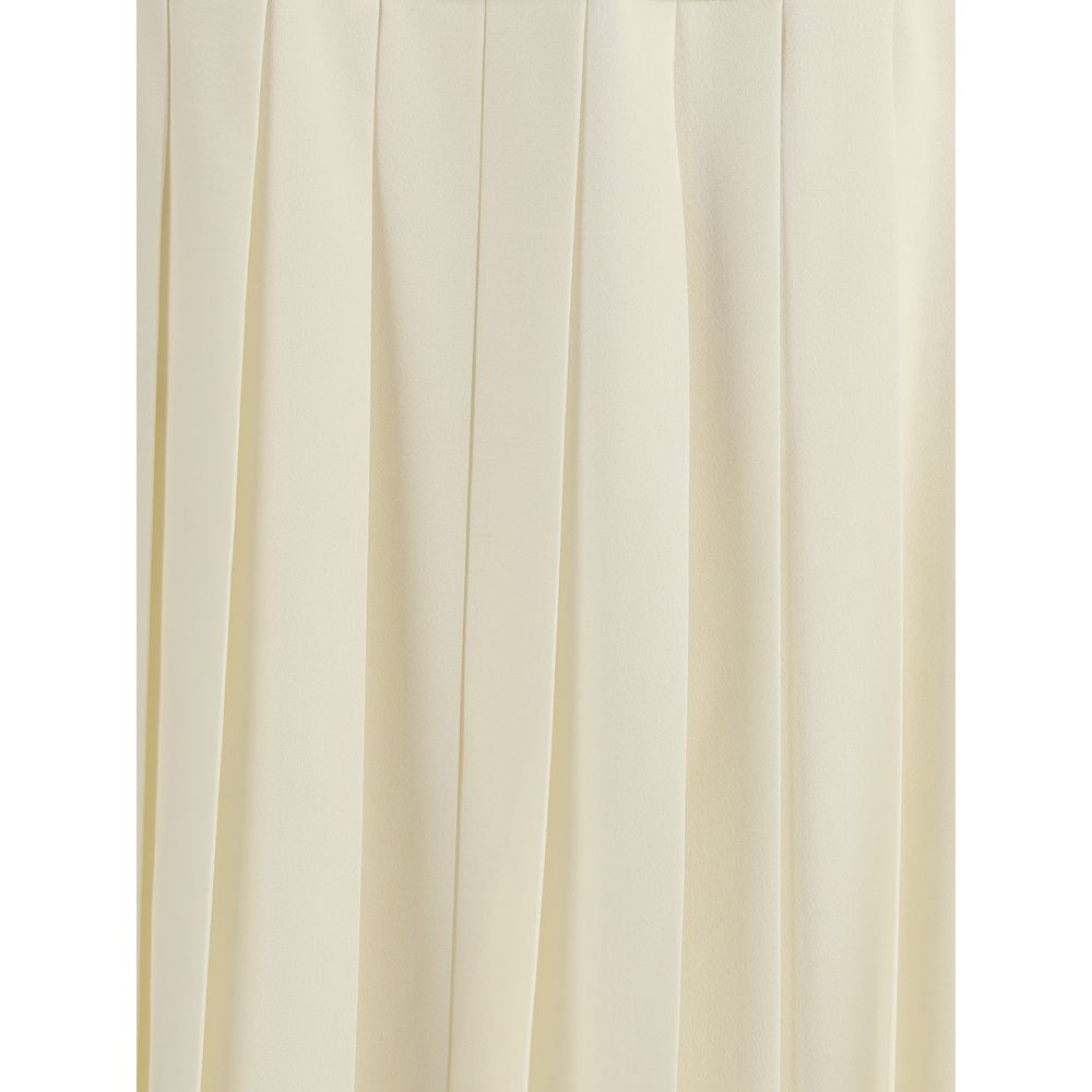Alessandra Rich White Fleece Wool Midi Skirt Alessandra Rich