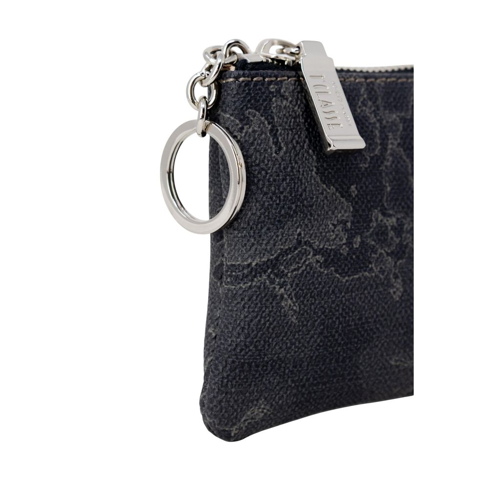 Close-up of the Alviero Martini Prima Classe Black Polyester Wallet with metallic zipper detail.