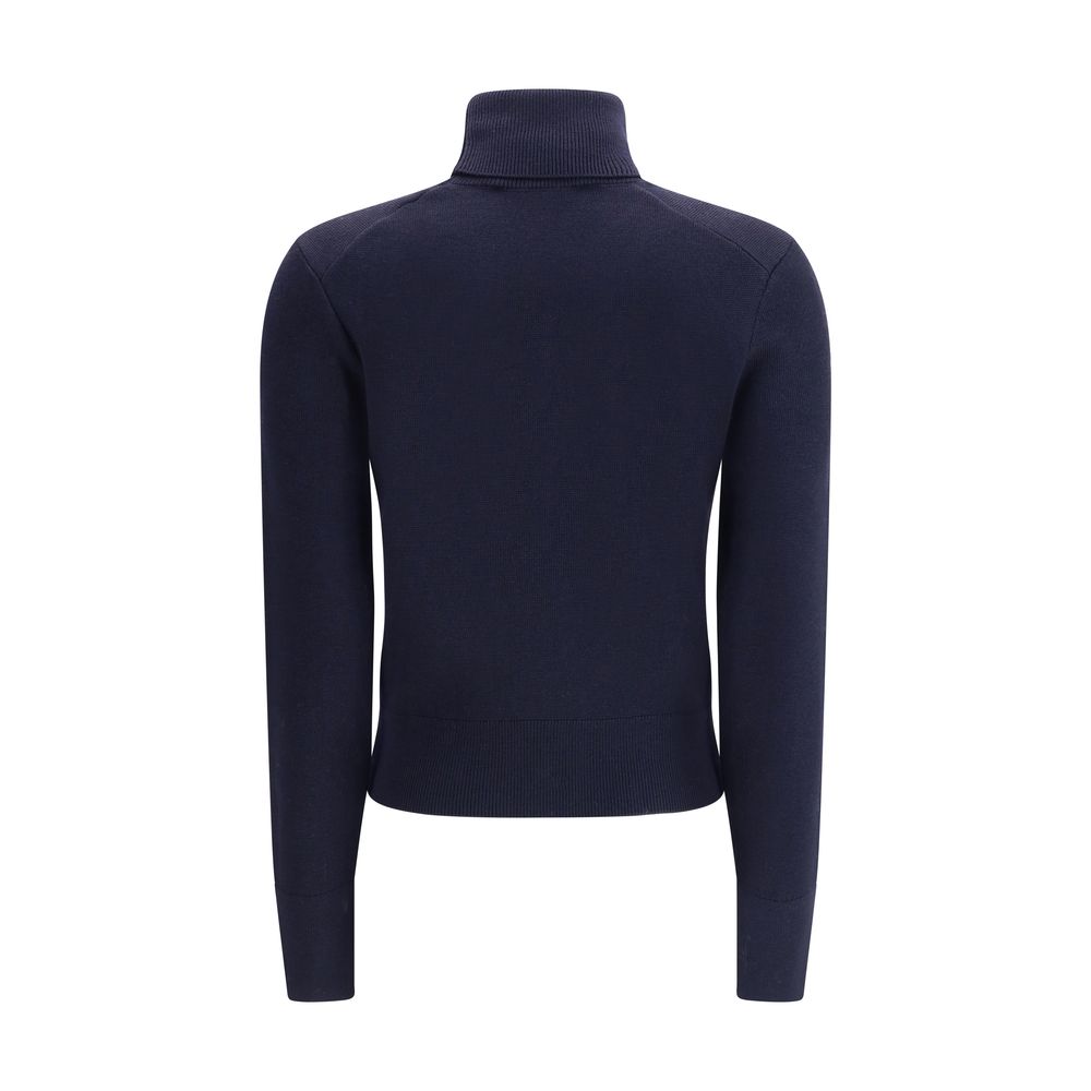 Ami Paris Blue Merino Wool Turtleneck