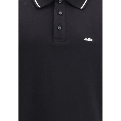 Amiri Black Cotton Polo Shirt