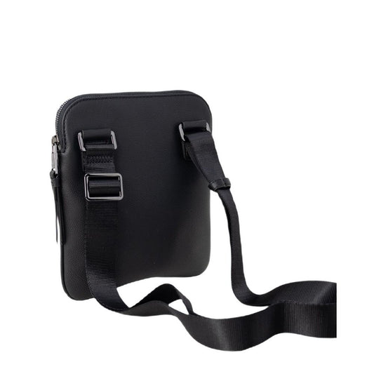 Armani Exchange Black Polyester Messenger Bag with crossbody strap and zip closure, stylish and functional for everyday use.