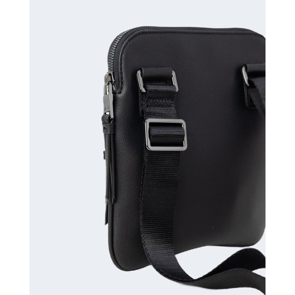Armani Exchange Black Polyester Messenger Bag featuring durable straps and zip closure for secure casual use.
