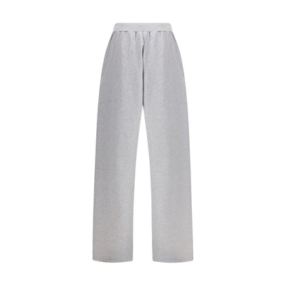 Balenciaga Gray Cotton Joggers (Workout Pants) with logo patch and elastic waistband.