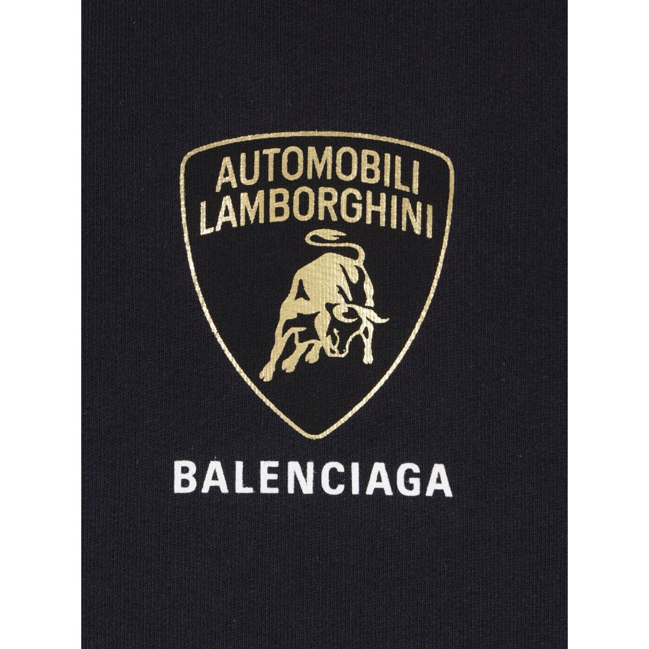 Balenciaga Sweaters Black with Lamborghini Shield motif in cotton jersey