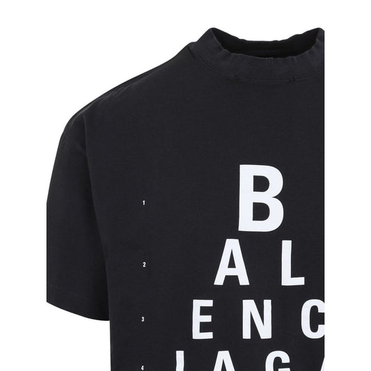 Balenciaga T-shirts and Polos Black mock neck cotton t-shirt with drop shoulder sleeves