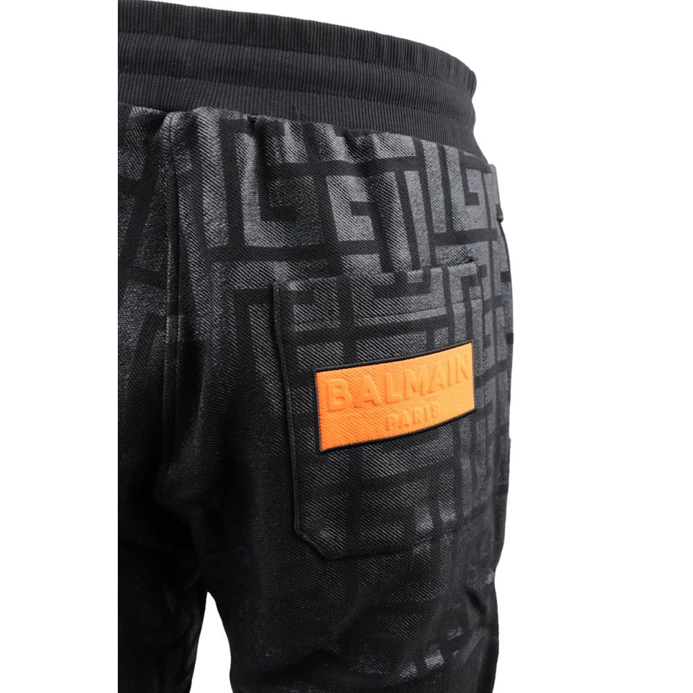 Balmain Black Cotton Men Jogging Pant