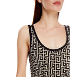 Balmain Black Wool Women Bodysuit
