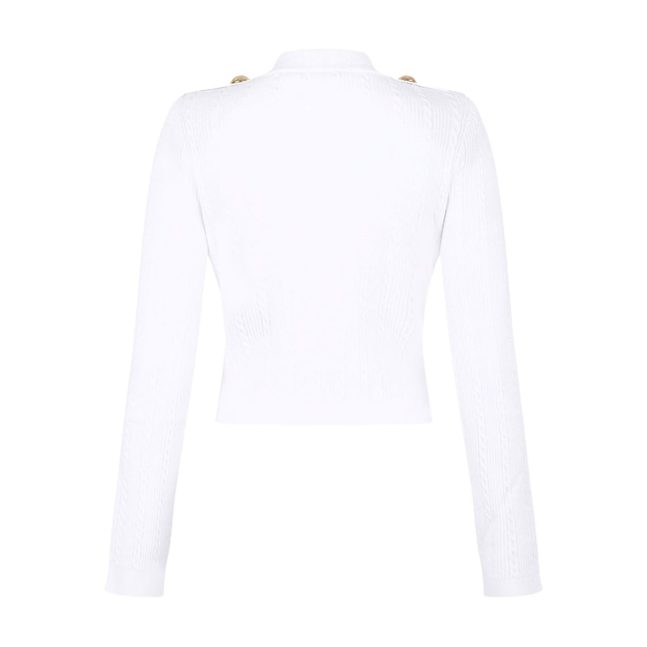 Balmain Button-Trim Cable-Knit Cardigan Topwear