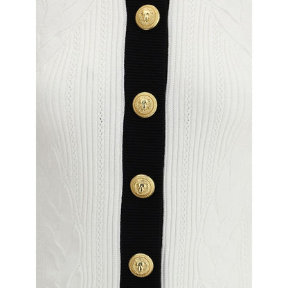 Balmain White Viscose Cardigan