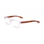 Bottega Veneta Bicolor Acetate Frames in lilac havana pink with dimensions 52/15/140 mm, showcasing the side view.
