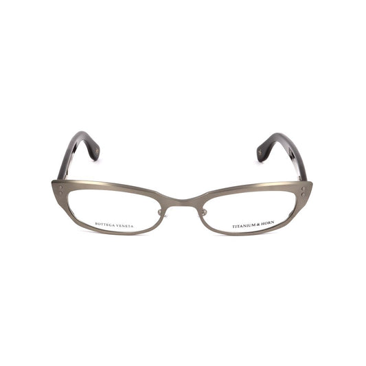 Bottega Veneta Bicolor Titanium Frames in black and titanium, stylish women's glasses, BV8120 model 49/19/140 mm measurements.