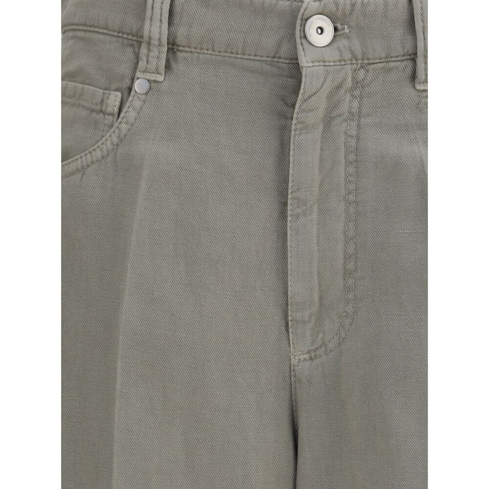 Brunello Cucinelli Bicolor Cotton Relaxed Fit Jeans