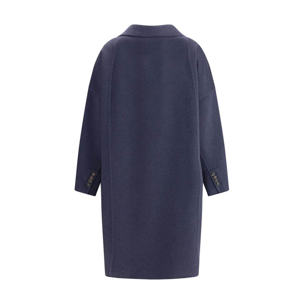 Brunello Cucinelli Blue Cashmere Coat