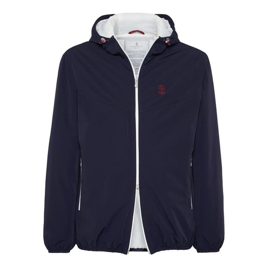 Brunello Cucinelli Bonded nylon hooded vest with Thermore padding and logo