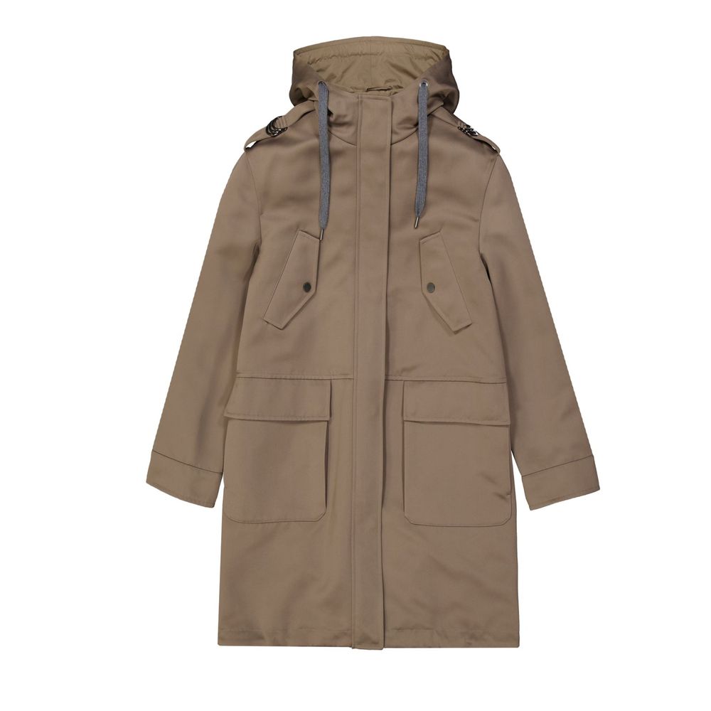 Brunello Cucinelli Brown Polyester Parka 1728,40,75611013280,Brown,Brunello Cucinelli,Clothing,Jackets & Coats - Clothing,New with tags,Parkas - Jackets & Coats - Clothing,Women