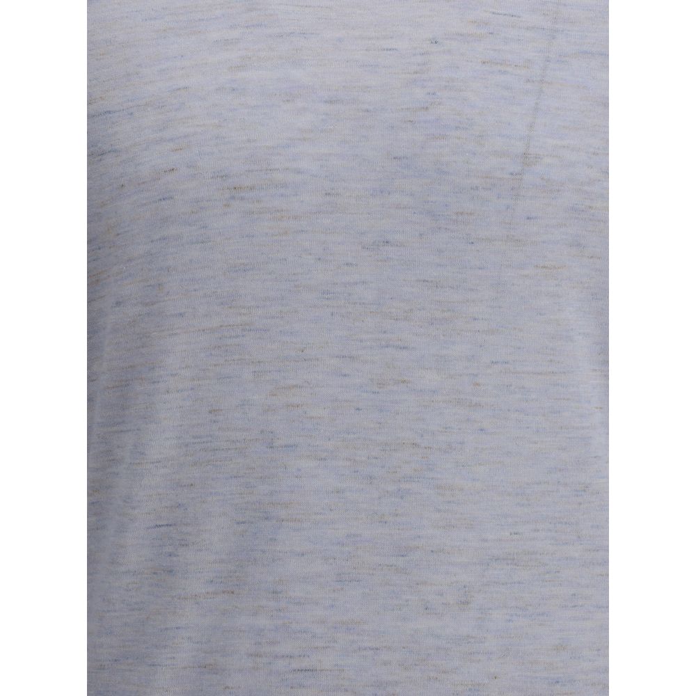 Close-up of Brunello Cucinelli Cashmere and silk Sweater fabric showcasing mélange pattern and texture.