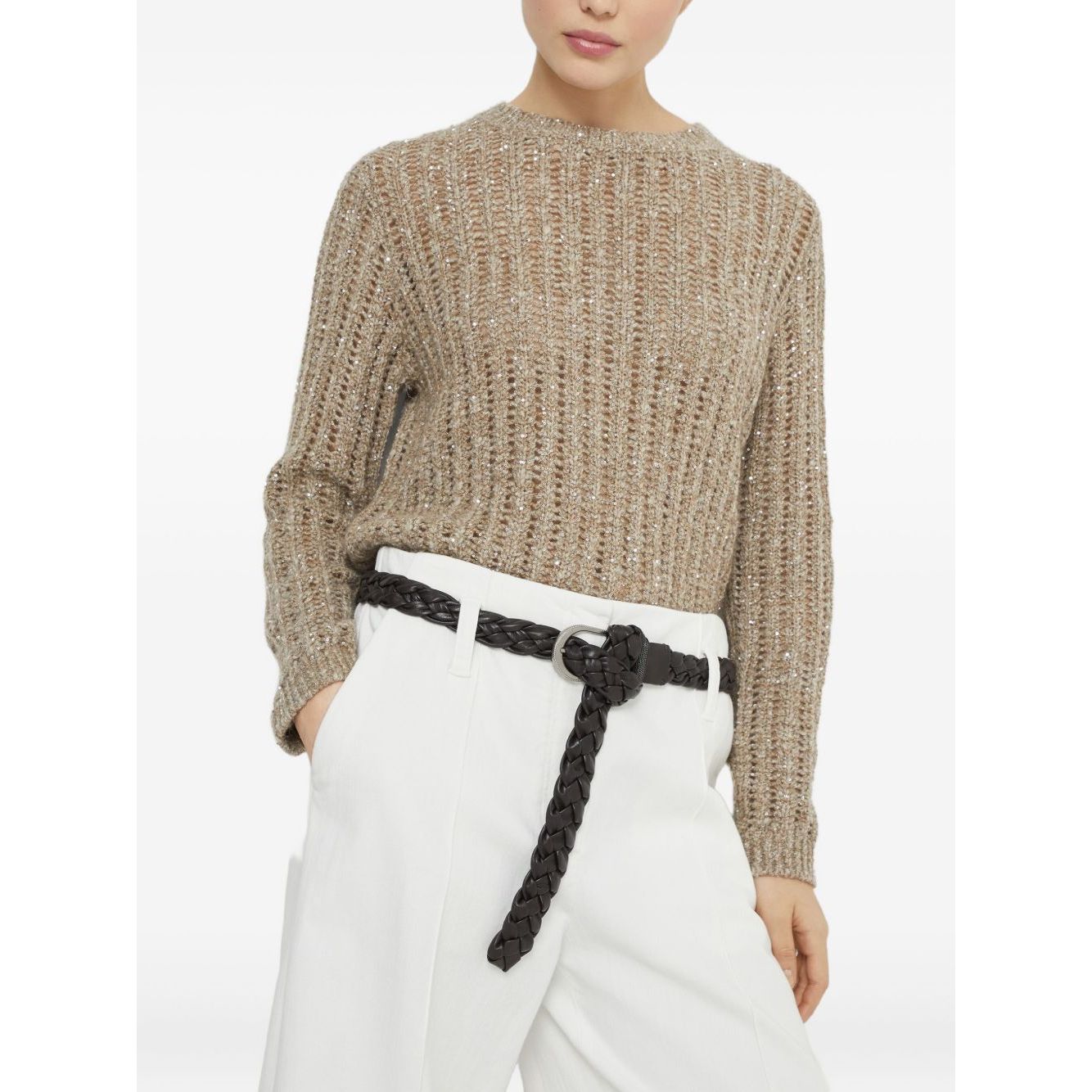 Brunello Cucinelli Dazzling Rib sweater in Soft wool, cashmere and mohair