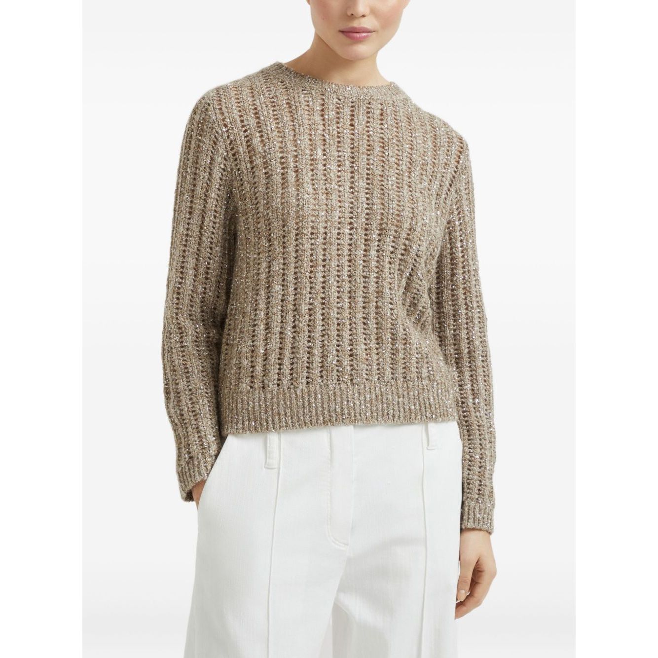 Brunello Cucinelli Dazzling Rib sweater in Soft wool, cashmere and mohair