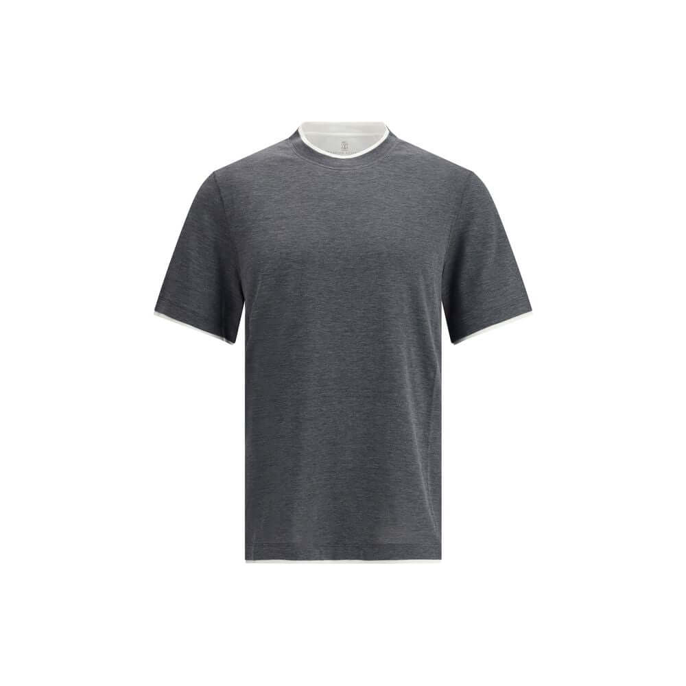 Brunello Cucinelli Gray Cotton T-Shirt