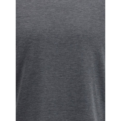 Brunello Cucinelli Gray Cotton T-Shirt with elegant design and monochrome style.