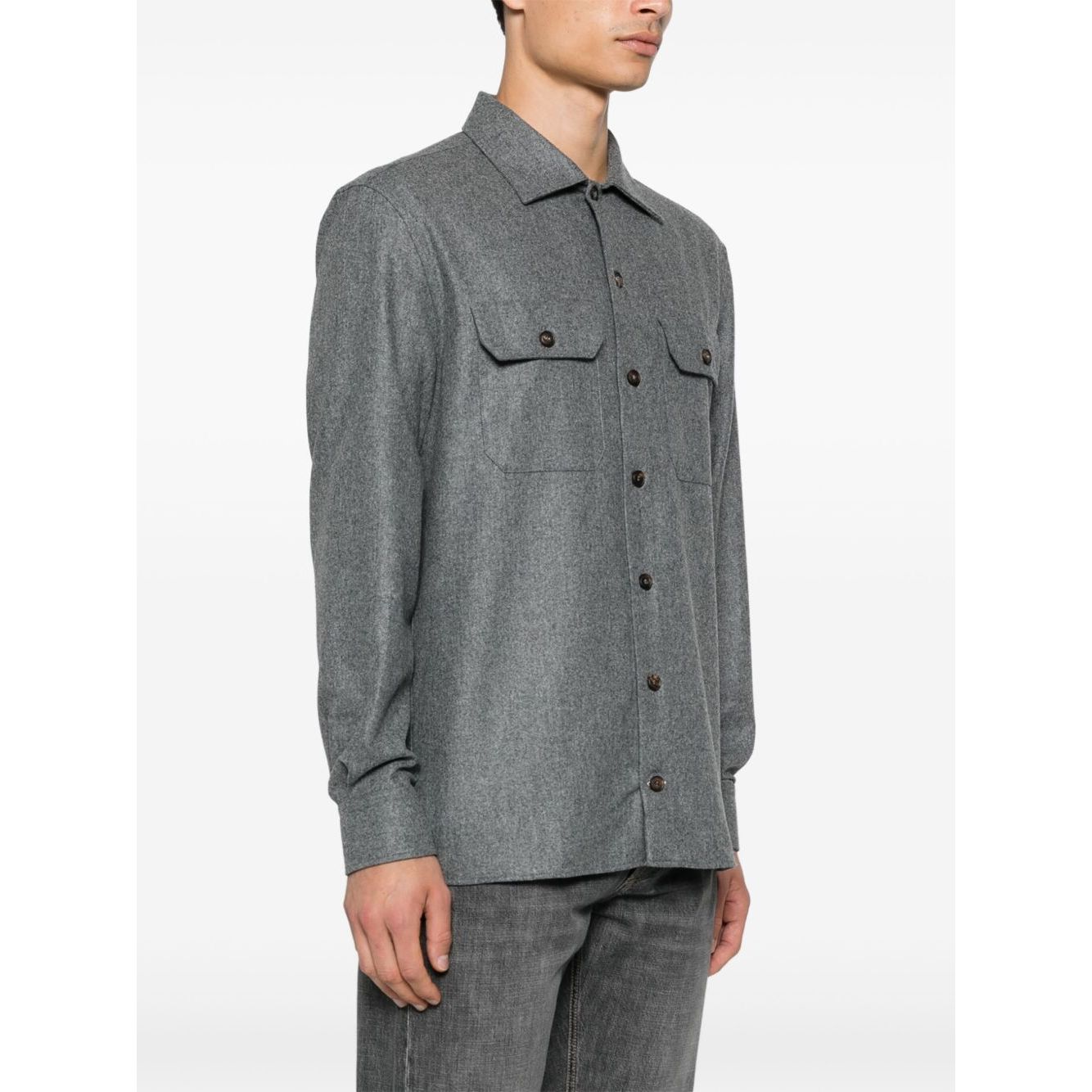Brunello Cucinelli Shirts Grey Shirts
