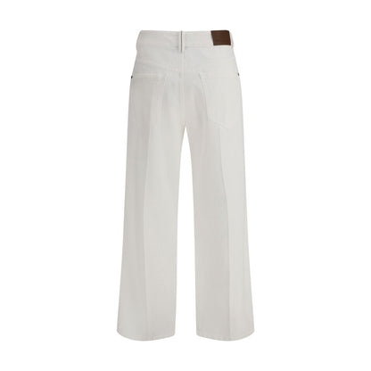 Brunello Cucinelli White Cotton Straight-Leg Jeans