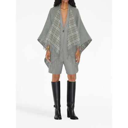 Burberry Vintage Check Reversible Wool Cape Jackets