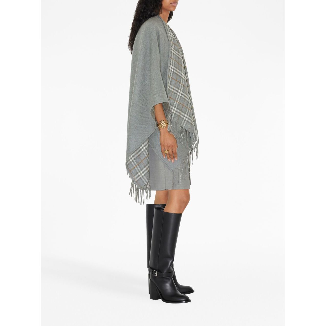 Burberry Vintage Check Reversible Wool Cape Jackets