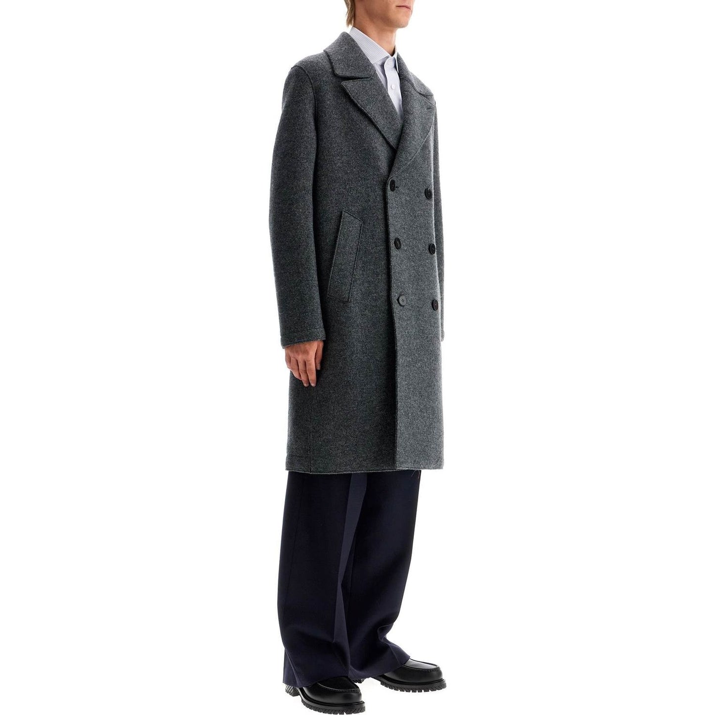 Harris Wharf London double-breasted wool coat in boiled Jackets Harris Wharf London