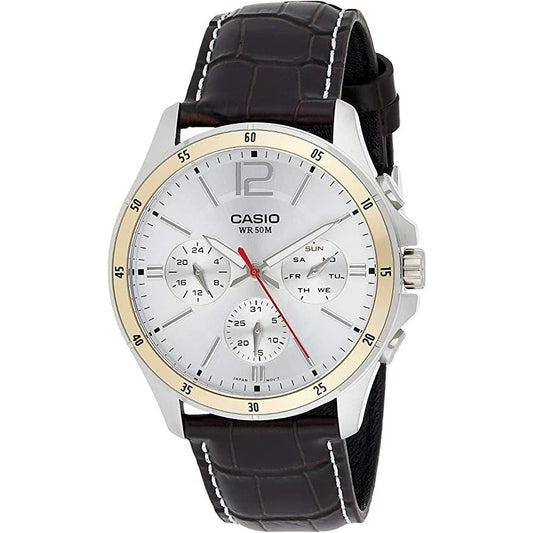 CASIO COLLECTION Mod. MULTIFUNCTION CALENDAR. LEATHER - SILVER WATCHES