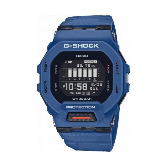 CASIO G-SHOCK Mod. G-SQUAD Bluetooth® - BLUE wristwatch with resin case, multifunction quartz movement, 20 ATM water resistance.