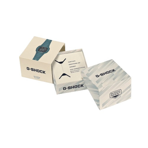 Official packaging for CASIO G-SHOCK Mod. G-SQUAD THE ORIGIN Gray - HEART RATE SERIE wristwatch, showcasing the watch box and branding.