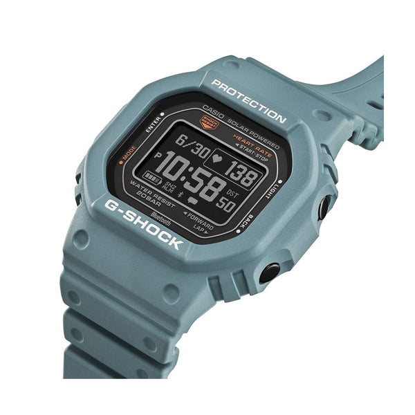CASIO G-SHOCK Mod. G-SQUAD THE ORIGIN Gray - HEART RATE SERIE wristwatch shown with resin case and strap, solar movement.