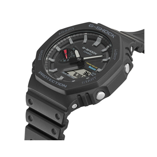 CASIO G-SHOCK Mod. NEW OAK Black - Tough Solar. Bluetooth smartwatch with resin strap and multifunction dial, water-resistant up to 20 ATM.