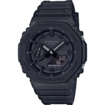 CASIO G-SHOCK Mod. OAK - ALL BLACK wristwatch, 20 ATM water resistant, multifunction quartz movement, carbon & resin case, resin strap.