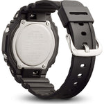 Back view of CASIO G-SHOCK Mod. OAK Black wristwatch with carbon & resin case, water resistant 20 ATM, resin strap, quartz movement.