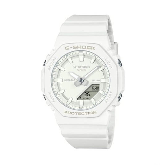 CASIO G-SHOCK Mod. OAK COMPACT - TONE ON TONE SERIE WHITE wristwatch, 20 ATM water resistant, 40mm resin case, quartz movement, lady's watch