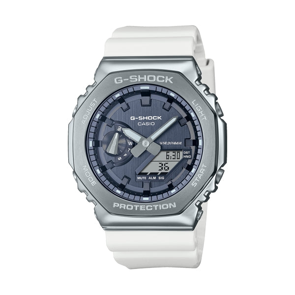 CASIO G-SHOCK Mod. OAK METAL COVERED - PRECIOUS HEART SERIE ***SPECIAL PRICE** quartz wristwatch with white resin strap and multifunction dial