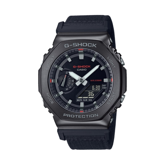 CASIO G-SHOCK Mod. OAK METAL COVERED - UTILITY SERIE KHAKI BLACK ***SPECIAL PRICE*** wristwatch with black dial and fabric strap