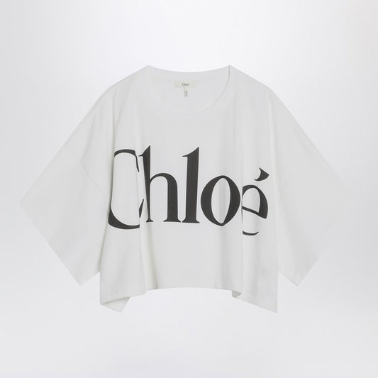 Chloé White boxy T-shirt with logo print CH24AJH09183/R_CHLOE-101_323