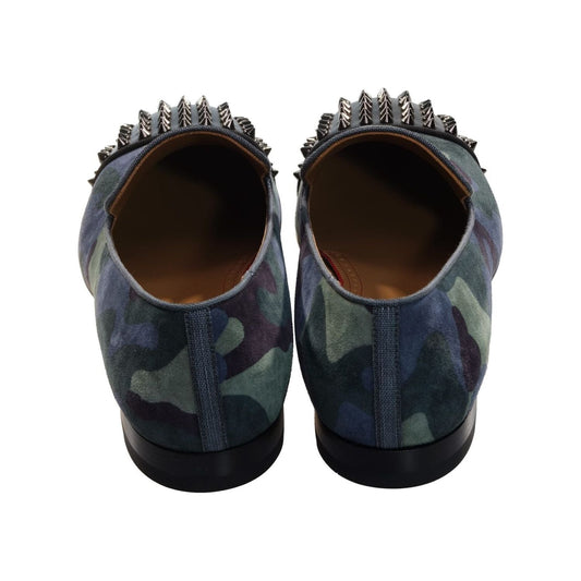 Spooky Flat Camouflage and Studded Slip On Shoes Christian Louboutin