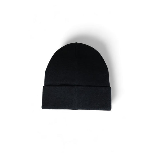 Calvin Klein Black Recycled Polyester Caps Baseball Hat, stylish monogram men’s beanie, eco-friendly fashion accessory