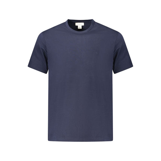 Calvin Klein Blue Cotton T-Shirt with short sleeves, crew neck, and embroidered logo.