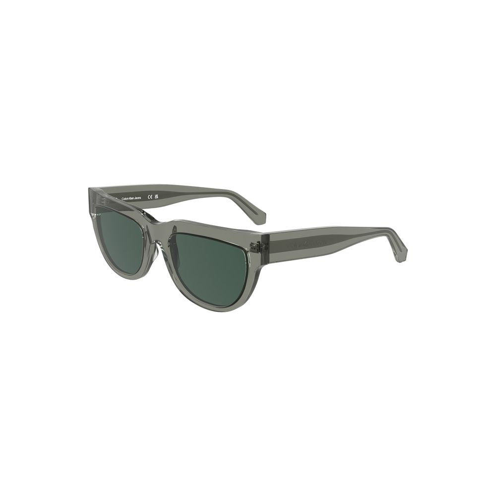 Calvin Klein Gray Acetate Women Sunglasses with chic square silhouette and smoke lenses for a sophisticated, fashion-forward look.