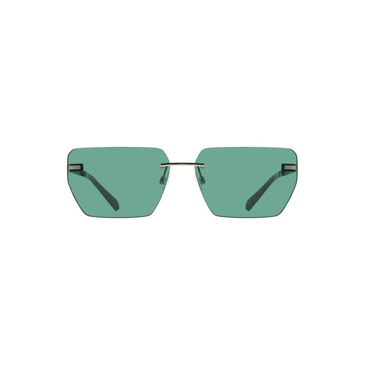 Calvin Klein Green Metal Men Sunglass with square green lenses and sleek metal frame