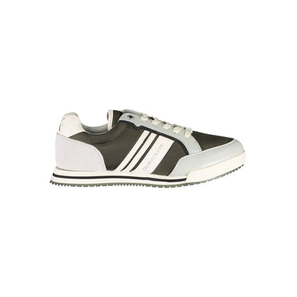 Calvin Klein Green Polyester Men Sneaker with contrasting details and Calvin Klein logo, perfect for stylish comfort.